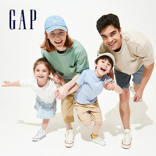 Gap 男女同款纯棉短袖T恤705488夏季2021新款情侣上衣 白色 XL