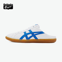 Onitsuka Tiger鬼塚虎情侣帆布休闲鞋半拖鞋DD TRAINER SABOT直播 白色/蓝色 45