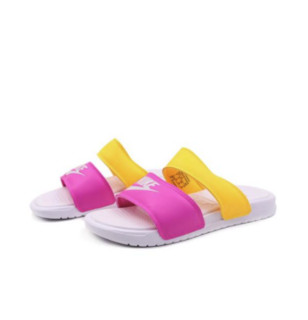 NIKE 耐克 Benassi Duo Ultra Slide 女子拖鞋 819717-102 白/玫红/黄 39