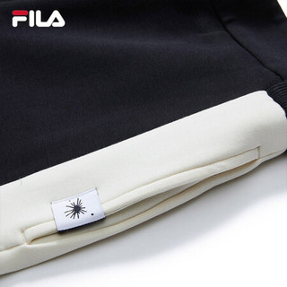 FILA x MIHARA斐乐女士运动长裤2021春季新款街头潮阔腿裤休闲裤 正黑色-BK 160/62A/S