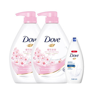 88VIP：Dove 多芬 樱花甜香滋养美肤沐浴乳 1KG*2+190ml 