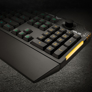 ASUS 华硕 TUF K1 104键 有线薄膜键盘 黑色 RGB
