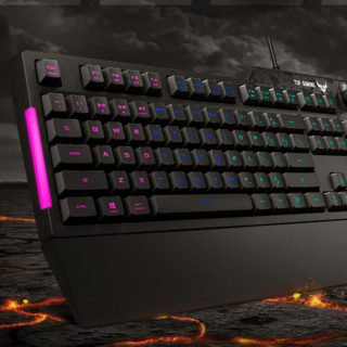 ASUS 华硕 TUF K1 104键 有线薄膜键盘 黑色 RGB