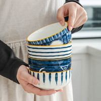 竹木本记 日式釉下彩陶瓷碗 4.5寸 4个装