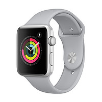 Apple 苹果 Watch Series 3 智能手表 42mm GPS+蜂窝网络款 银色铝金属表壳 云雾灰色运动型表带（心率）