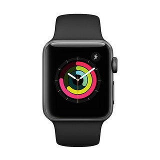 Apple 苹果 Watch Series 3 智能手表 42mm GPS版 深空灰色铝金属表壳 黑色运动型表带（心率）