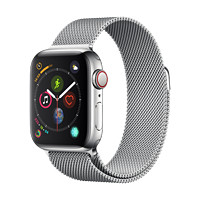 Apple 苹果 Watch Series 4 智能手表 40mm GPS+蜂窝网络 银色不锈钢表壳 银色米兰尼斯表带（GPS）