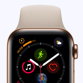 Apple 苹果 Watch Series 4 智能手表 40mm GPS+蜂窝网络 金色不锈钢表壳 岩石色运动型表带（GPS）