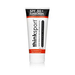 thinksport 美国进口Thinksport 户外防晒霜防晒乳 SPF50+ 177ml 温和易清洗 大包装家庭款男女通用款