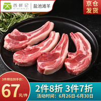 西鲜记 宁夏盐池滩羊 法式羊排 羊肋排 羊腿 生鲜羔羊肉烧烤火锅食材 烧烤羊小排 400g/袋 盐池滩羊