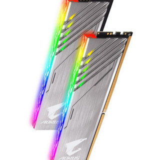 GIGABYTE 技嘉 AORUS系列 DDR4 3200MHZ RGB 灯条 台式机内存 银色 16GB 8GB*2 AR32C16S8K2HU416R