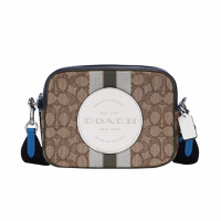 COACH 蔻驰 1912 SVR1V 女士中号条纹老花斜挎相机单肩包