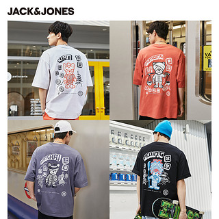 Jack Jones/杰克琼斯 221101051 情侣款卡通狗国潮T恤