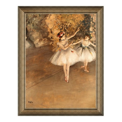 Artron 雅昌 德加《两个芭蕾舞女》装饰画挂画 典雅栗(偏金色) 54×69cm
