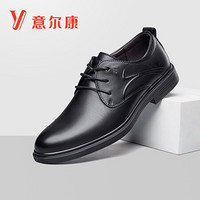 YEARCON 意尔康 男鞋时尚英伦风商务正装鞋系带低跟单鞋子男 Y541ZE97411W 黑色 39