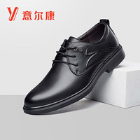 YEARCON 意尔康 男鞋时尚英伦风商务正装鞋系带低跟单鞋子男 Y541ZE97411W 黑色 41
