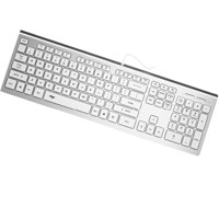 aigo 爱国者 V700 105键 有线薄膜键盘 银白色 无光
