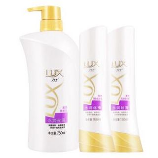 LUX 力士 洗护套装 大白瓶 水润丝滑洗发水750ml+护发素160mlx2(电商特供装）（新老包装随机发货）