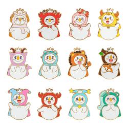 蜜雪冰城雪王十二星座胸针珐琅金属徽章书包挂件背包挂饰周边