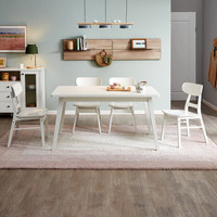 QuanU 全友 家居 餐桌纯色北欧风餐桌椅组合简约自然木纹餐桌椅125806