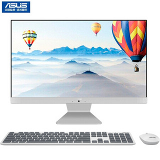 华硕 （ASUS）猎鹰M3 23.8英寸高色域 窄边框家用办公一体机电脑  无线键鼠 白色 六核 锐龙R5 5500U 16G 512G