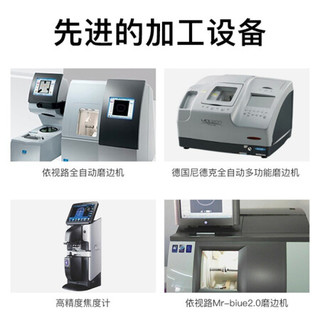 万新防蓝光近视眼镜片薄非球面高散光定制1.56/1.60/1.67/1.74含镜框架轻钛金属男女款 钛+金属-全框-50012C4-枪色 1.74防蓝光定制镜片（300-1500近视）