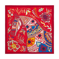 herm06s爱马仕hermès爱马仕女士真丝斜纹布围巾马头元素时尚休闲45