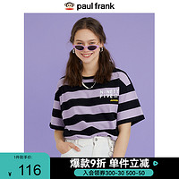 Paul Frank 大嘴猴 2021夏季新款条纹短袖T恤女宽松休闲潮经典上衣 PFCTE212484U 混色-女款 S