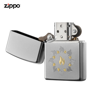 美国进口 之宝（zippo） 防风煤油打火机不含油  21192 金银火圈子   品牌直供原装正版