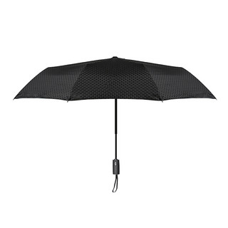 C'mon 8骨三折晴雨伞 格纹款 黑色