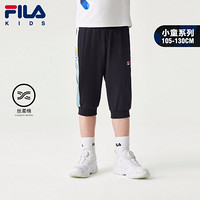 FILA KIDS斐乐童装男童裤子针织七分裤2021夏季新款小童儿童休闲运动裤 传奇蓝-NV 110cm