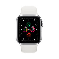 Apple 苹果 Watch Series 5 GPS+蜂窝款 智能手表 40mm 银色铝金属表壳 白色运动型表带 (GPS)