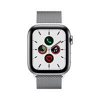 Apple 苹果 Watch Series 5 GPS+蜂窝款 智能手表 44mm 银色不锈钢表壳 银色米兰尼斯表带 (GPS)