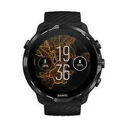 SUUNTO 颂拓 Suunto 7 智能手表 50mm 经典黑 不锈钢 黑色硅胶表带（北斗、GPS）