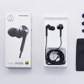 audio-technica 铁三角 CKS550X 入耳式动圈有线耳机 黑色 3.5mm