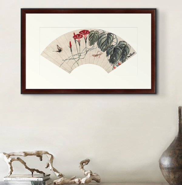 Artron 雅昌 齐白石 《蟋蟀蝴蝶扇》 79×50cm 装饰画 宣纸