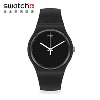 斯沃琪(Swatch)瑞士手表 简约 石英 原创黑 学生男女士表SO32B106