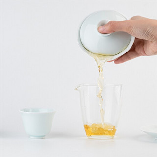 小米有品 稀雀清代经典造型手工影青釉盖碗茶杯套装家用陶瓷喝茶碗中式茶碗陶瓷茶具套装 1套/盒