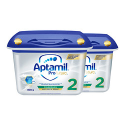 Aptamil 爱他美 德国爱他美(Aptamil)原装进口白金版婴幼儿配方奶粉2段(6个月以上)800g*2罐 浅蓝色