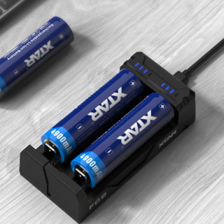 XTAR 爱克斯达 FC2 锂电池极速充电器 黑色 2槽