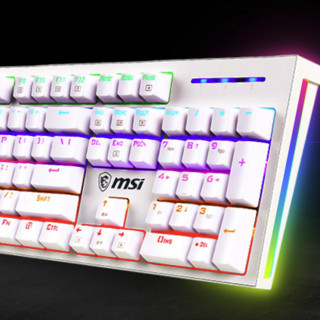 MSI 微星 GK50Z 104键 有线机械键盘 白色 高特红轴 RGB