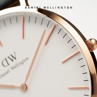 Daniel Wellington 丹尼尔惠灵顿 DanielWellington )手表DW男表40mm金色边皮带超薄女士石英手表DW00100109