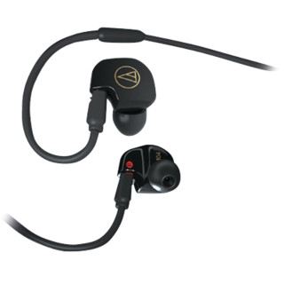 audio-technica 铁三角 ATH-IM04 入耳式挂耳式动铁有线监听耳机 黑色 3.5mm