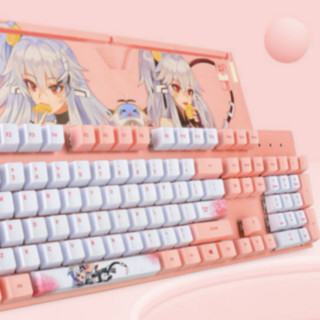 NINGMEI 宁美 GK91 104键 有线机械键盘 粉色 国产红轴 无光