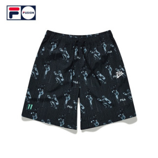 FILA FUSION 潮牌男子梭织五分裤2021夏秋新款棒球运动风运动短裤 活力运动-BK-T11M132601A 175/84A/L