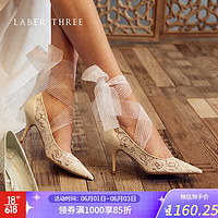 LABER THREE laberthree设计师品牌新娘鞋婚鞋女芥末高跟鞋