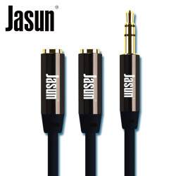 JASUN 佳星 捷顺(JASUN)3.5mm一分二音频线一分二公对母情侣耳机线aux分线器笔记本平板手机连接线