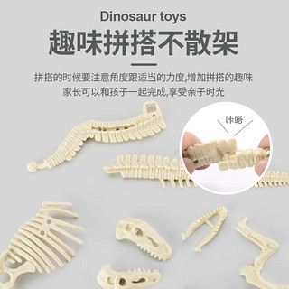 美阳阳 恐龙化石霸王龙骨架模型儿童手工diy制作挖宝石宝藏考古挖掘玩具 霸王龙恐龙简装版