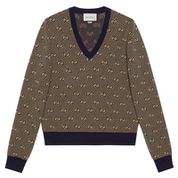 GUCCI 古驰 男士V领毛衣 626643 XKBFZ 4314 棕色 L