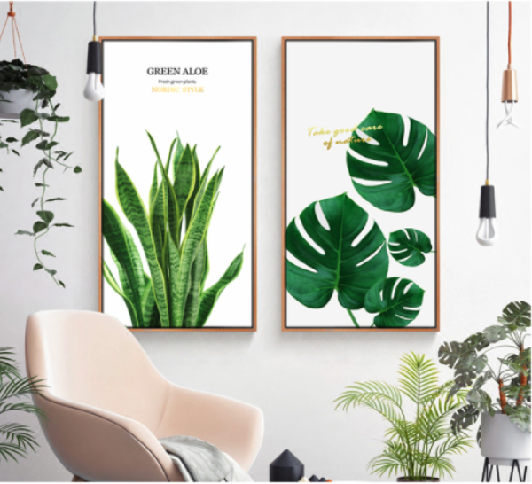 忆画北欧现代玄关装饰画清新绿植g款4080cm北欧现代玄关装饰画